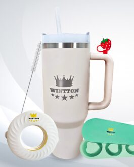 Stainless Steel 40 Oz with Handle - Snack Bowl with Handle Compatible with Stanley Cup, 40 Oz Water Bottle - Silicone Snack Tray Compatible with Stanley Cup 40 oz - Coffee Tumbler