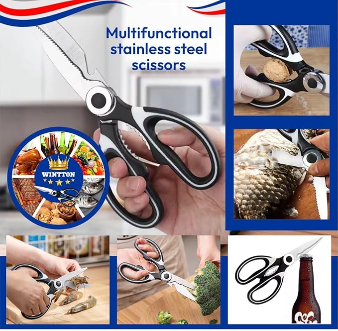 Kitchen Scissors - Kitchen Accessories - Kitchen Shears - Kitchen Utensils - Scissors All Purpose - Cooking Scissors - Fishing Scissors - Food Scissors - Kitchen Aid Scissors - Meat Scissors - Image 5