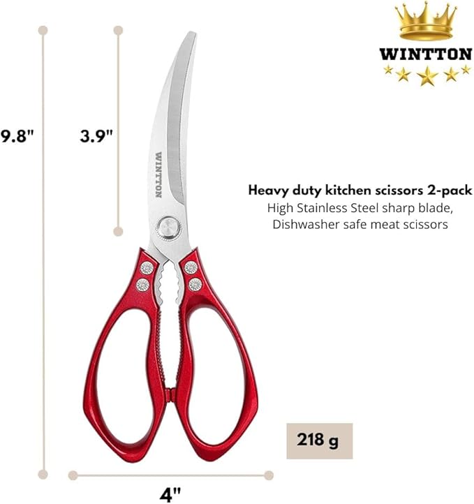 2 Pcs Kitchen Scissors - Kitchen Shears - Set Chicken Shears - Cooking Scissors - Meat Cutting Scissors, Chicken Cutter, Chicken Cutting Scissors, Food Scissors Kitchen Shears - Image 5